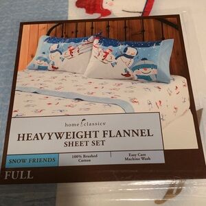 NEW Cozy Home Classics FULL 100%Cotton Flannel Sheet Set “Snow⛄️Friends”